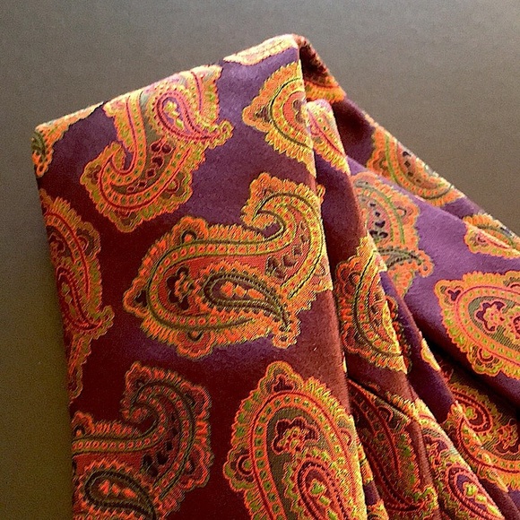 David Donahue silk tie woven inItaly handmade in USA paisley print - Picture 1 of 7